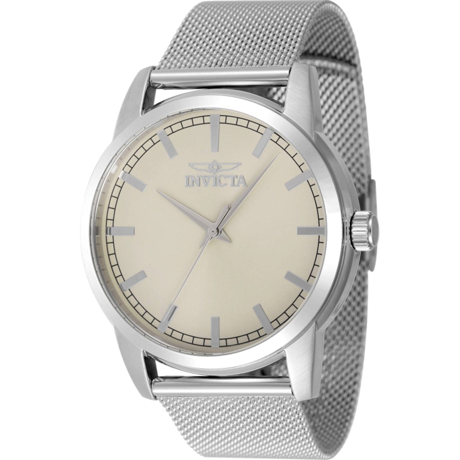 Invicta Men’s Watch Celestial Quartz Ivory Dial Stainless Steel Bracelet 48505