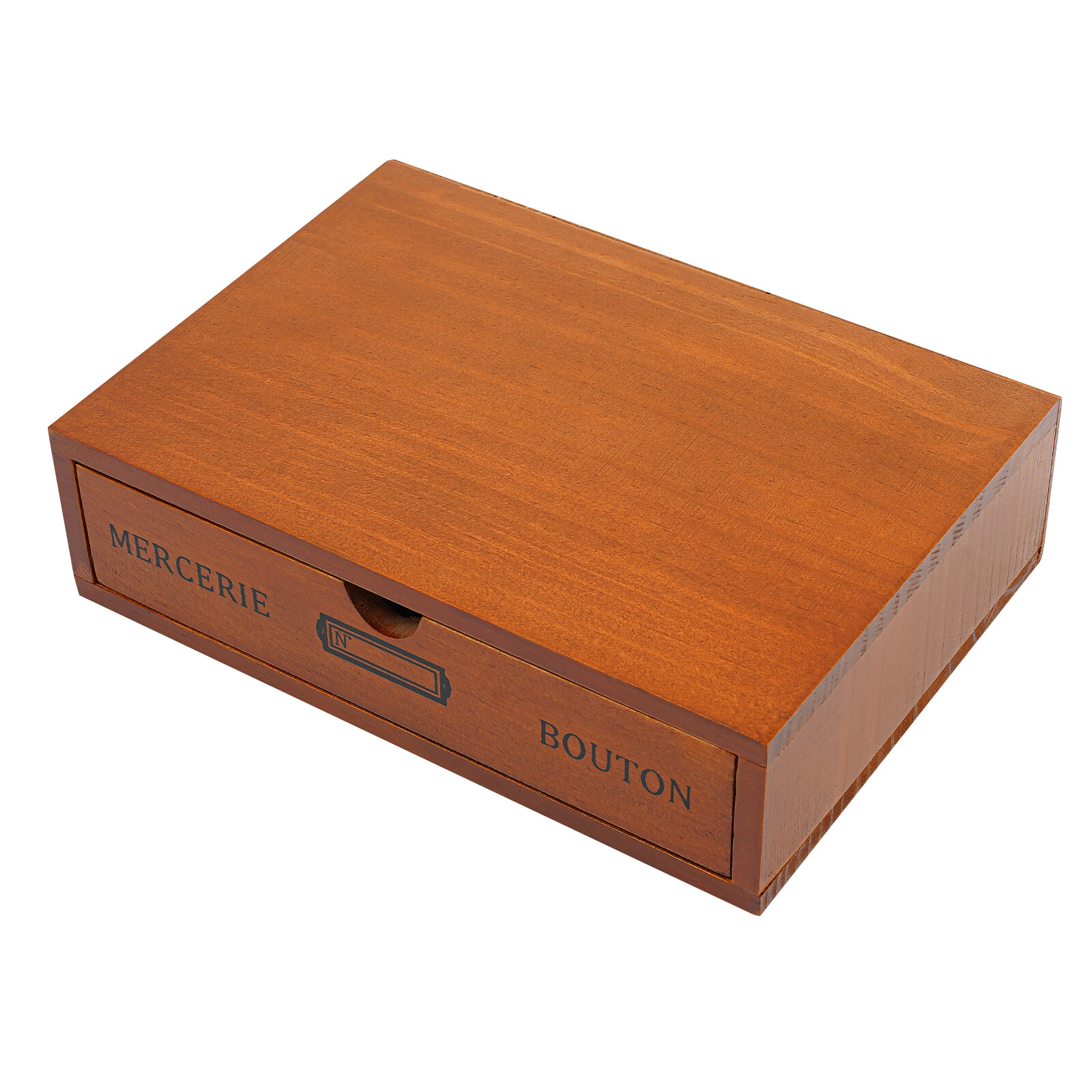 Single-Drawer Storage Box Table-Top Holder Case Wooden Desktop Jewelry Organizer