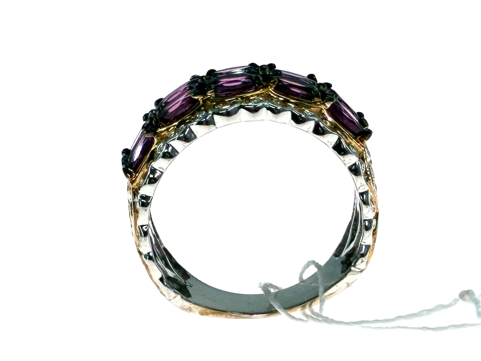 Michael Valitutti Gems en Vogue Color Change Garnet Gold Silver Palladium Ring 8