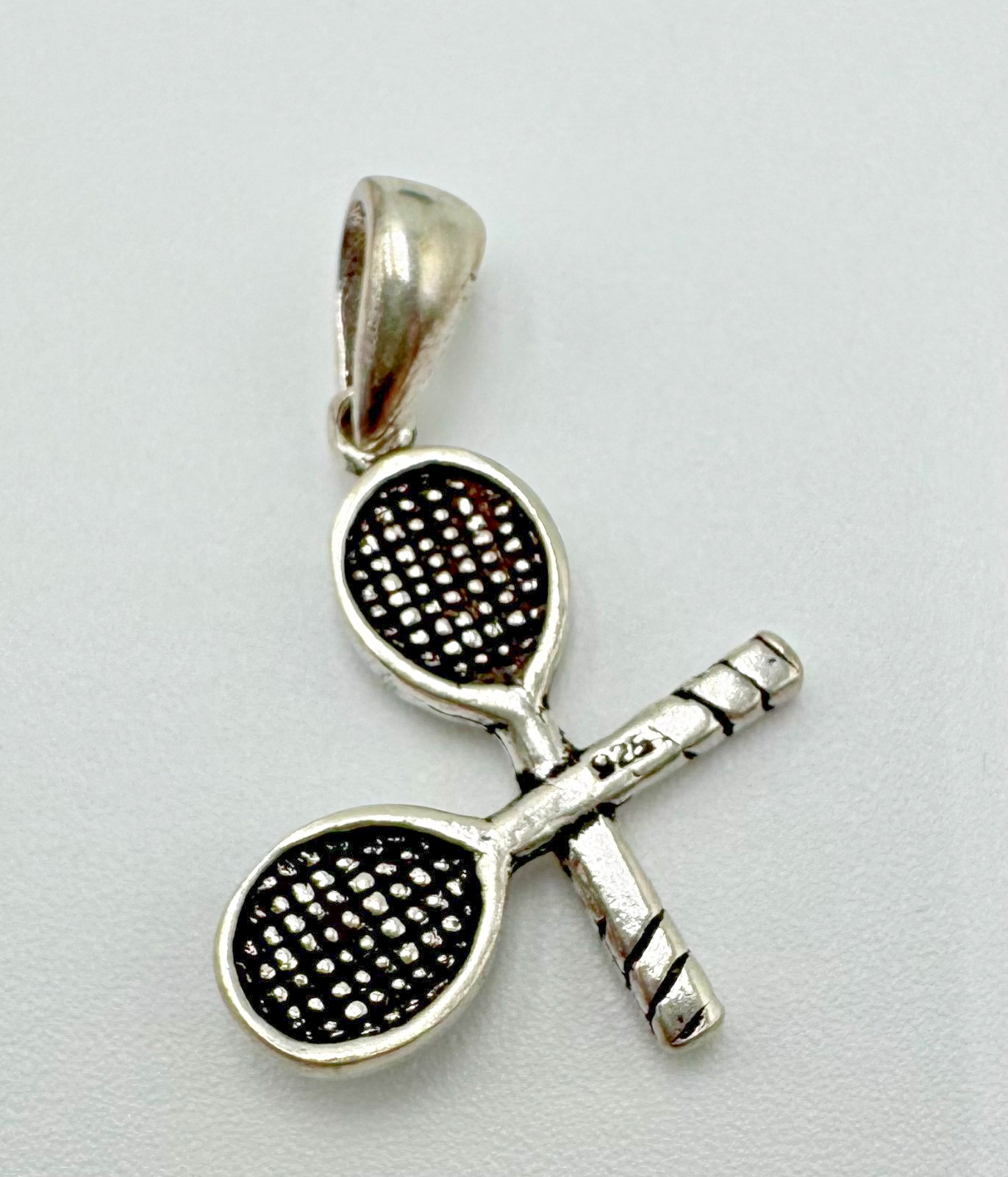 Sterling Silver Tennis Racket Pendant 925 with Ball – Vintage Sports Charm