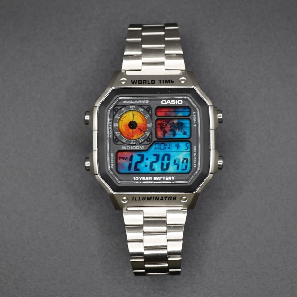 Ice & Fire | CASIO AE-1200WHD Royale | Stainless Steel Watch Band| Mod 🧊🔥