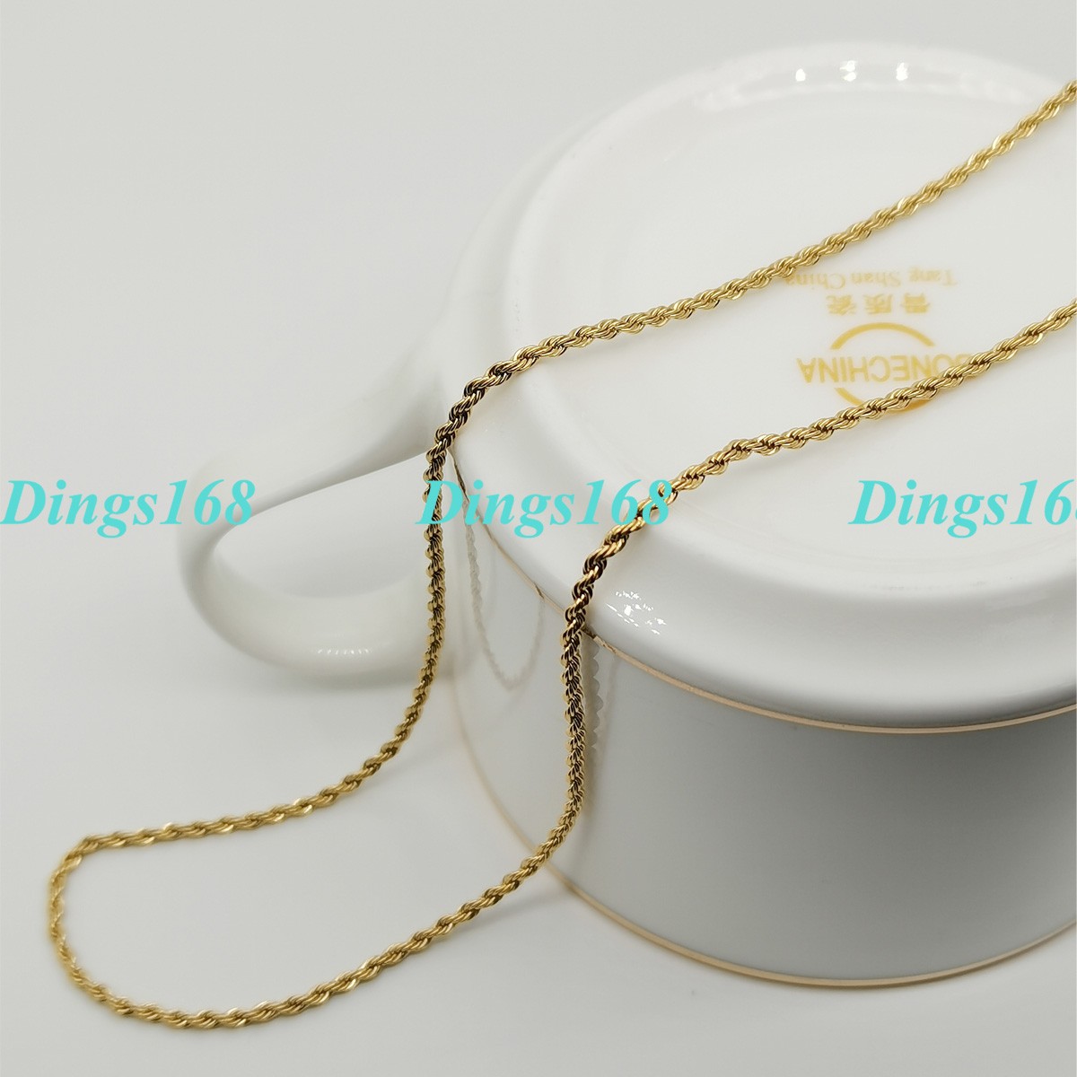 Men &Women’s 18K Yellow Gold Filled 30inch 1.7 mm wide Round Rope Chain Necklace