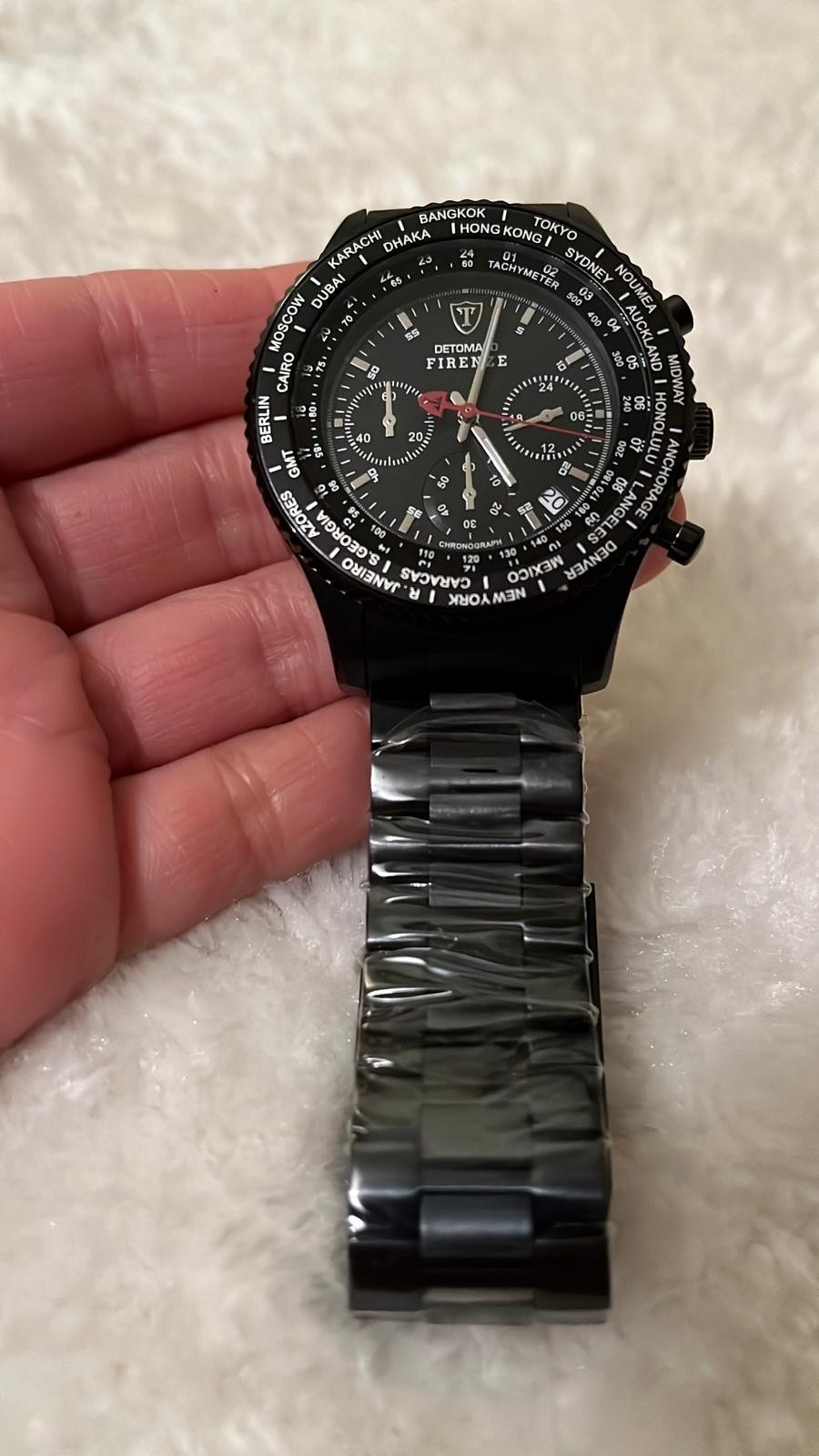 Detomaso Firenze Chronograph Watch Stainless Steel Quartz Black Dail men’s watch