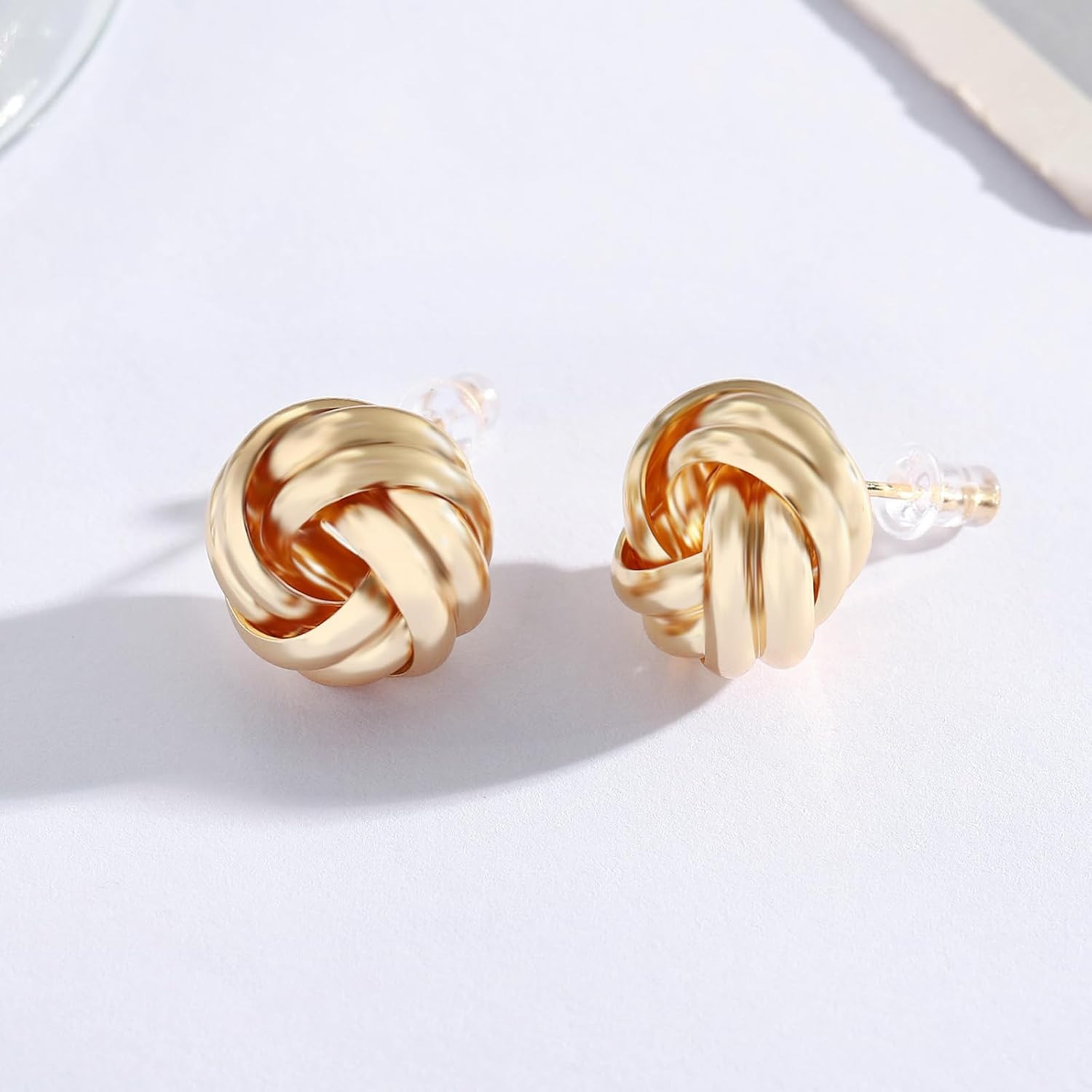 15 Pairs Gold Love Knot Earrings for Women Hypoallergenic Earring 14K Gold Plate