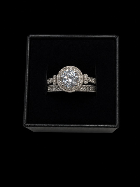 JTV Bella Luce Platinum over Sterling Silver Ring Set