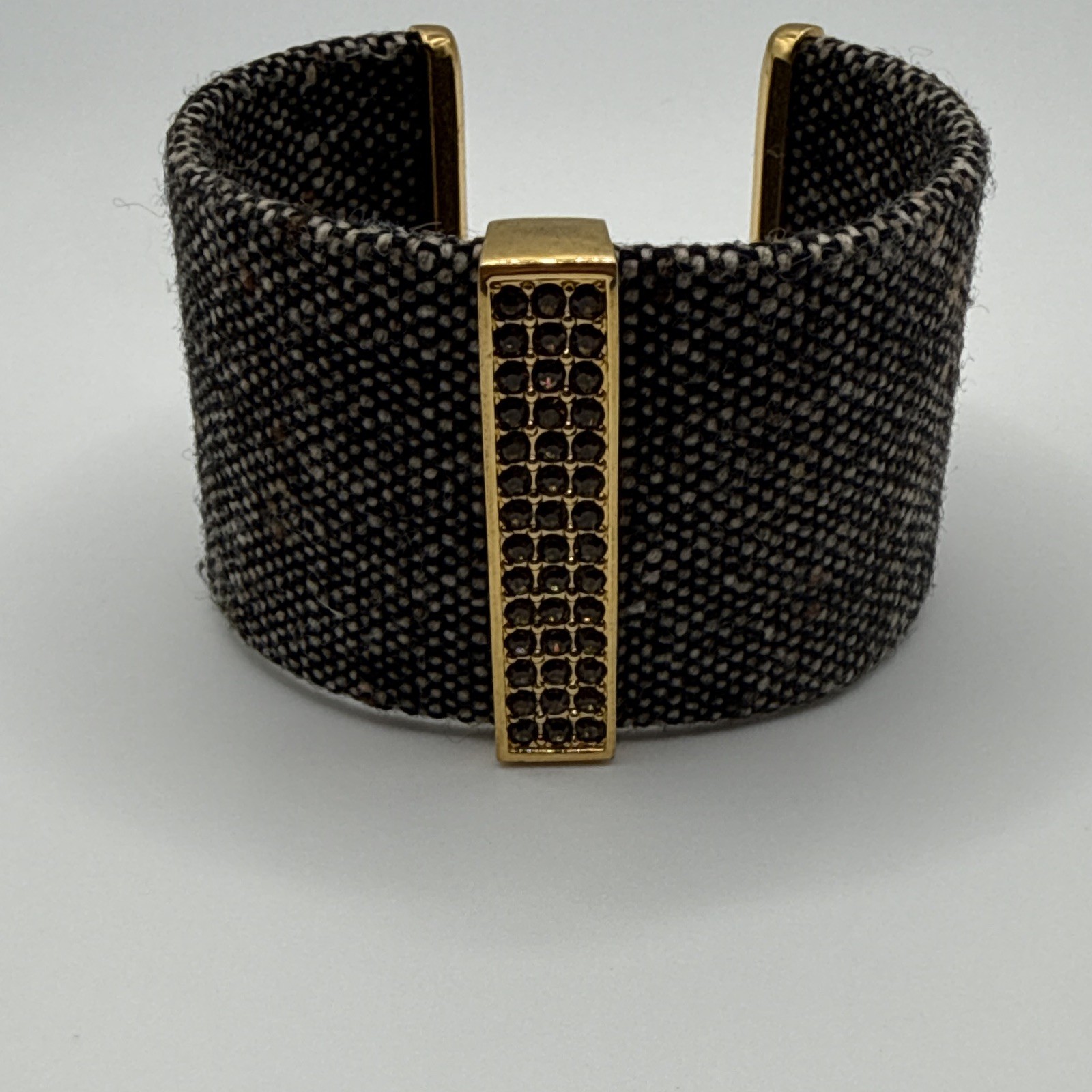 Alcantara Fabric Cuff Bracelet with Gold-Tone Accent Bar