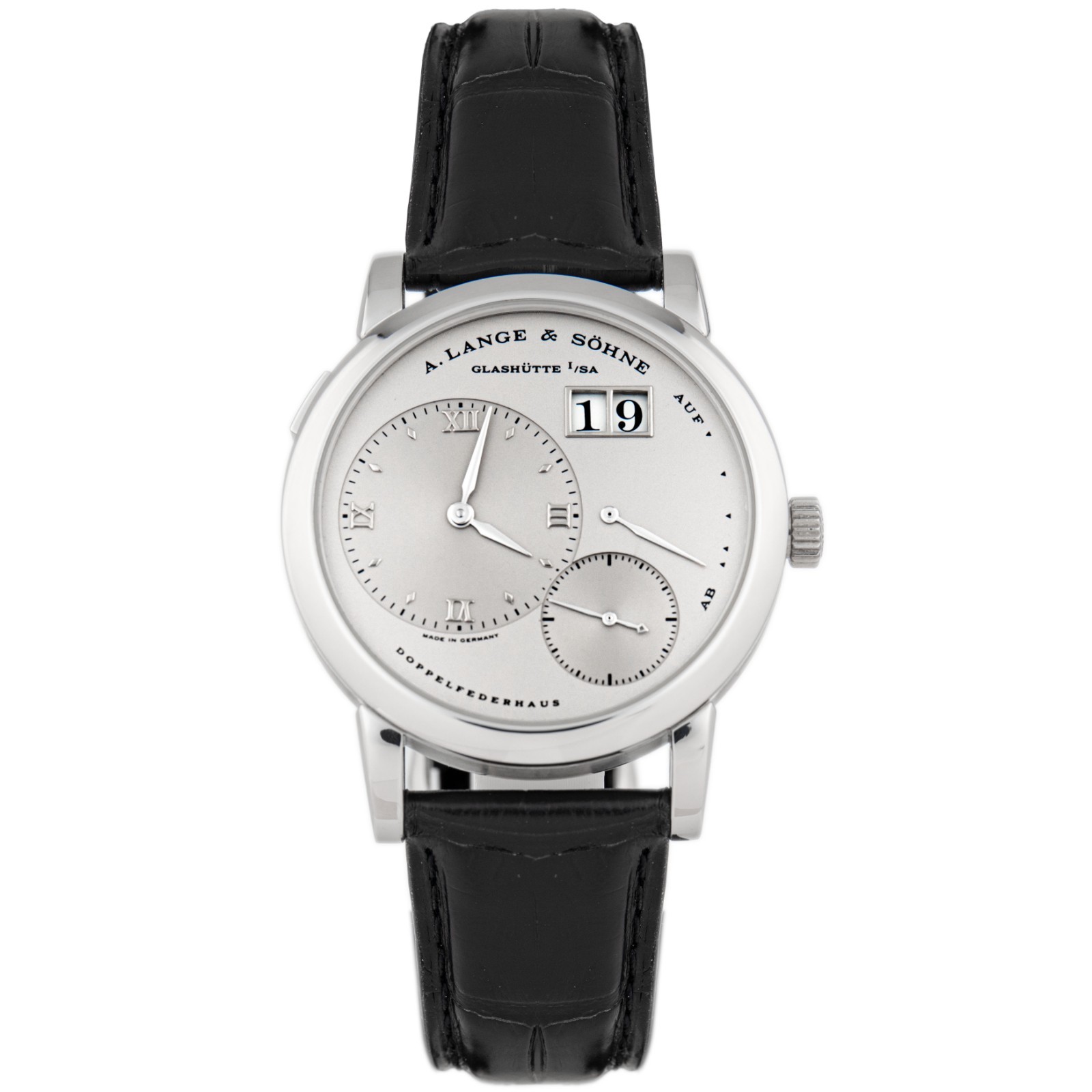 A Lange & Sohne Lange 1 Platinum Silver Dial 39mm 101.025