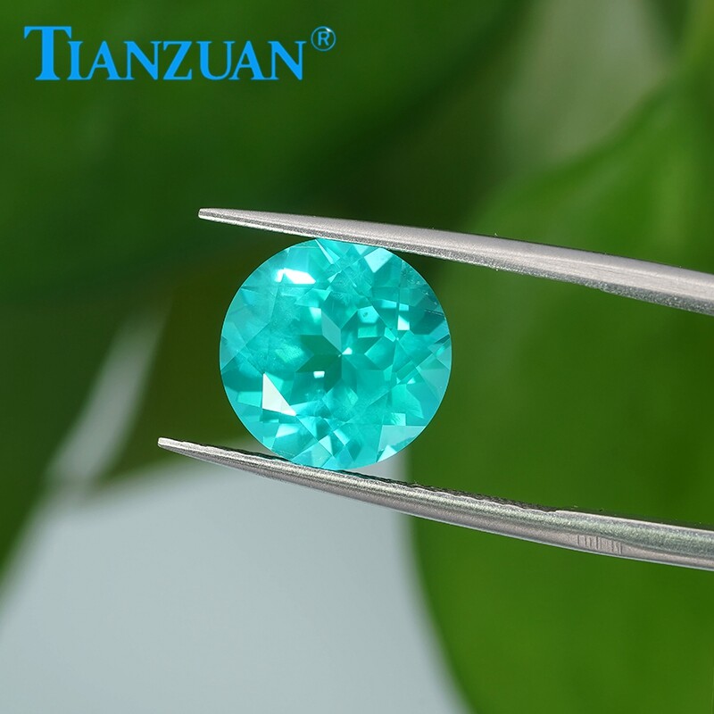 Round Shape YAG Paraiba Color Yttrium aluminum garnet with inclusions loose gems
