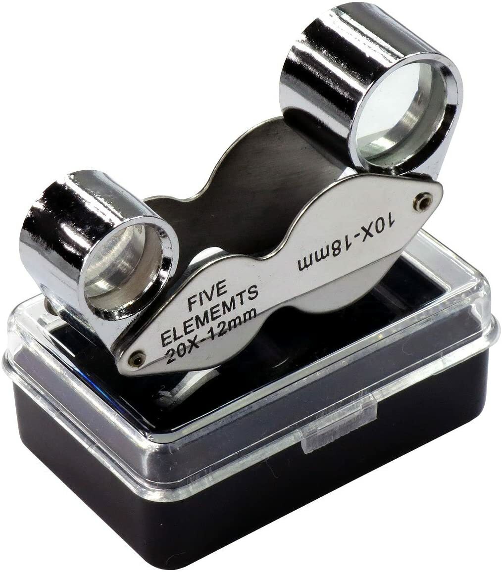 3pc Jewelry Eye Loupe Set 10X 30X + 10X-20X DUAL Optical Magnifying Glass Lens