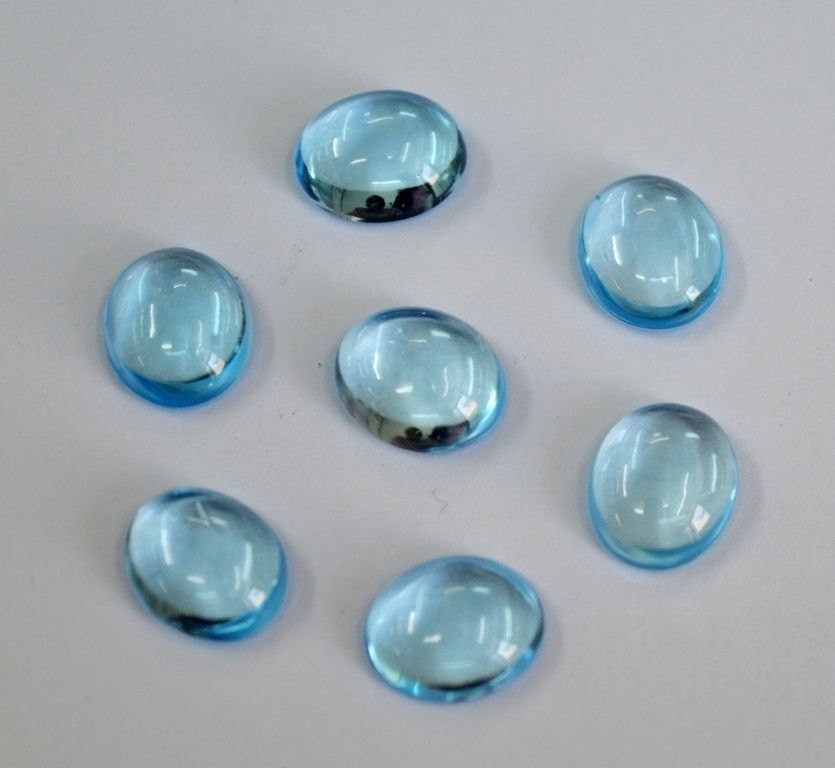 Natural Sky Blue Topaz Oval Cabochon 6x8mm To 8x10mm Loose Gemstone