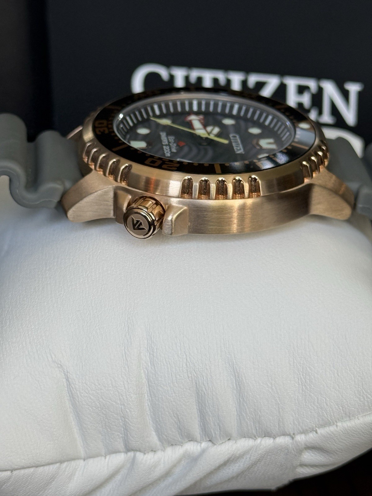 Citizen Eco-Drive Promaster Diver Gray Dial Rose Gold Tone Watch BN0163-00H