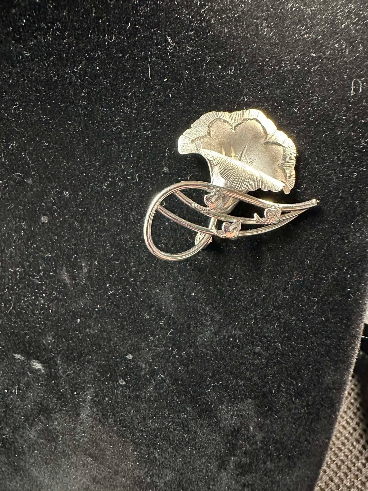 Early/Mid 20th Century Etching. VTG 925 Sterling Silver Brooch. Signed. Tested
