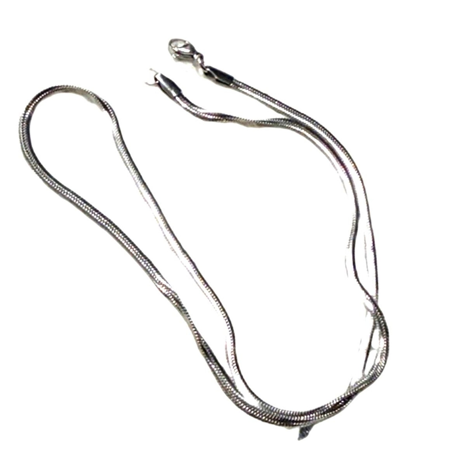 NWT 304L Stainless Steel Snake Chain Necklace 17.7” Silver Tone