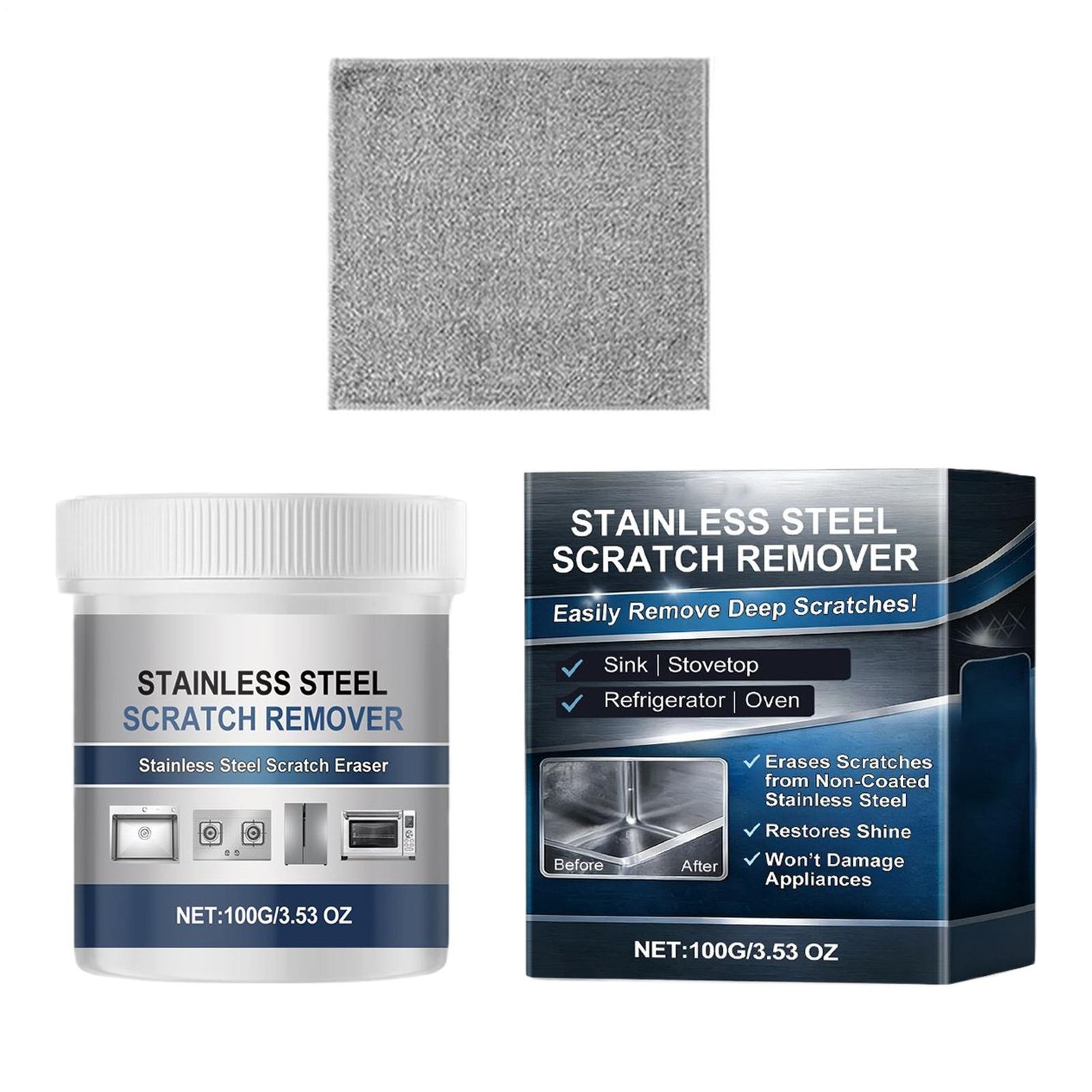 Stainless Steel Scratch Remover Kit for Refrigerators Fridge Stoves Sinks