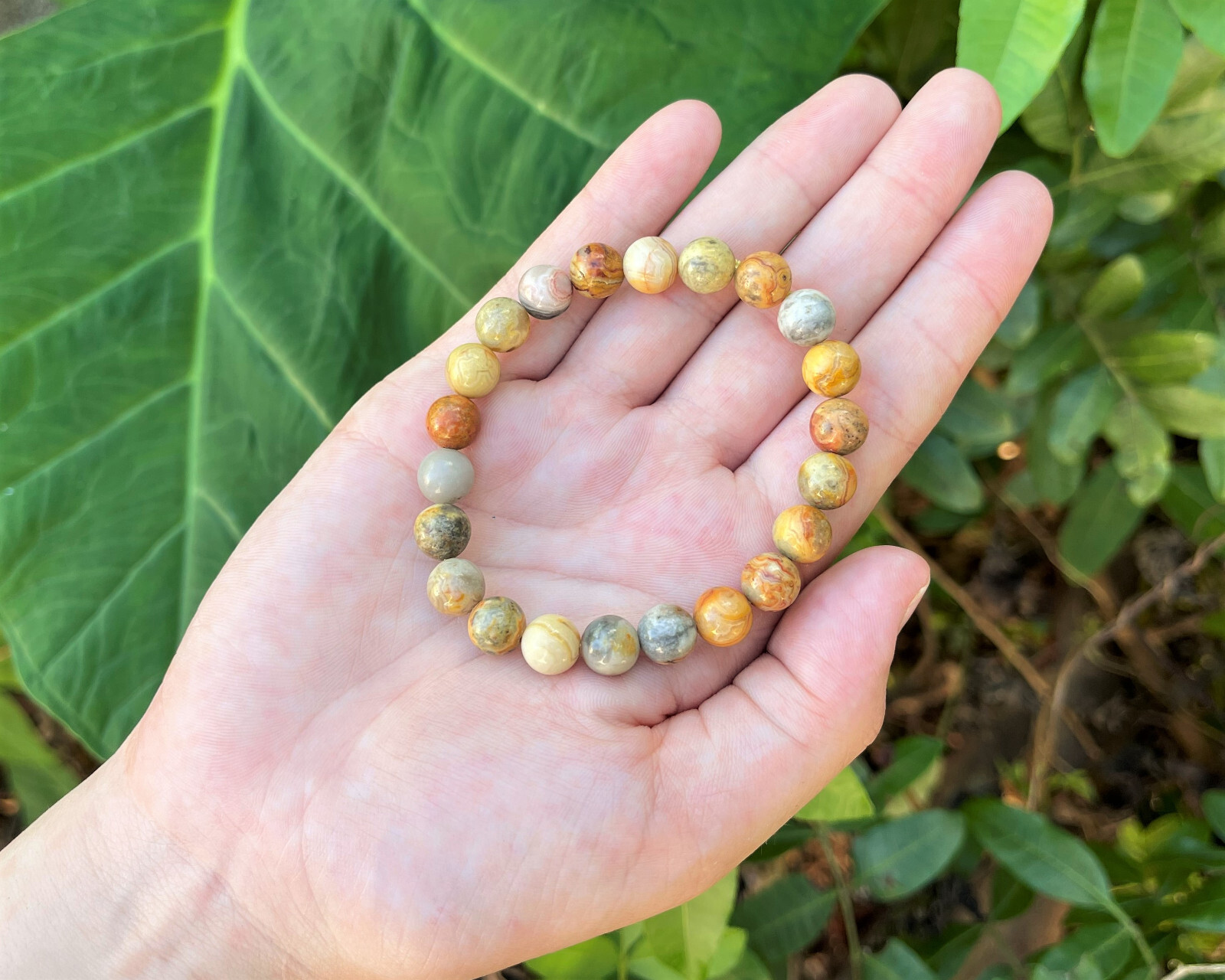 Crazy Lace Agate Bead Bracelet – 8mm Crystal Bracelet – Genuine Gemstone Jewelry