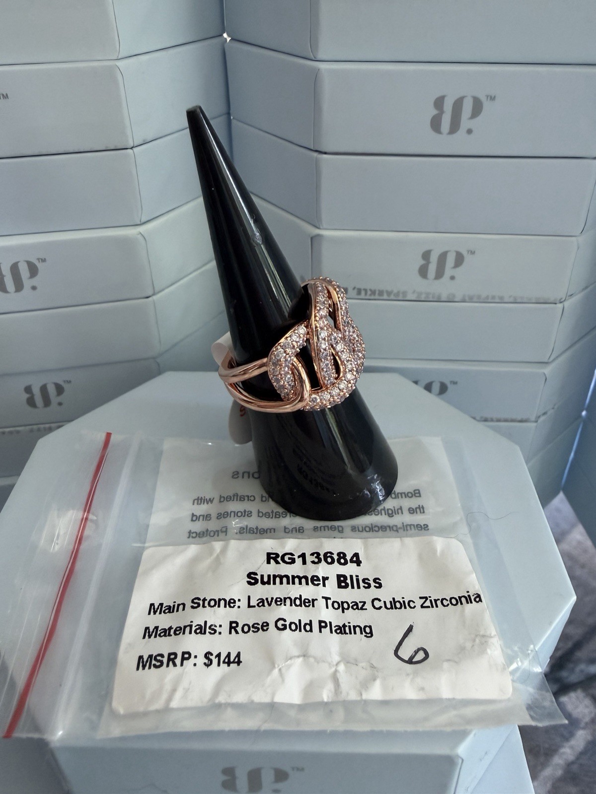 BP OG Ring Size 6 Lavender Topaz On Rose Gold “Summer Bliss” RG13684
