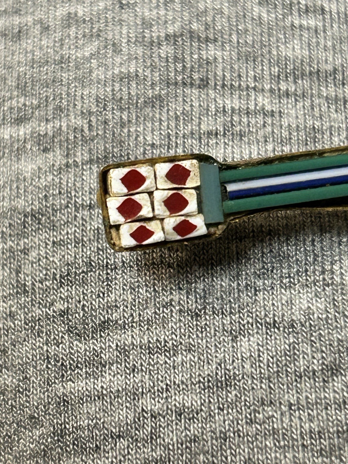 Vintage Italian Micro Mosaic Mandolin Brooch Pin Millefiori Made In Italy 1950s