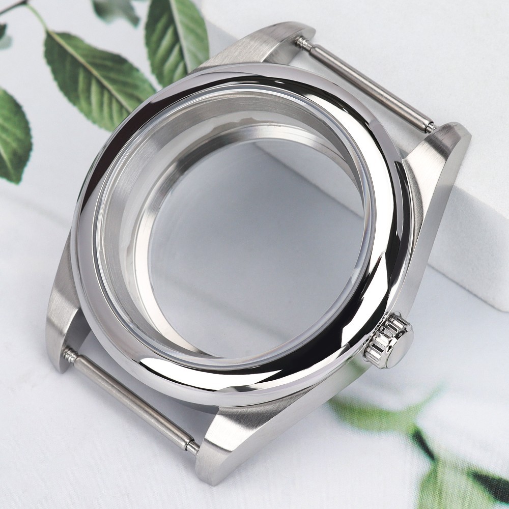 36mm/39mm Oyster Brushed Watch Case Sapphire Domed Bezel For Seiko NH35 Movement