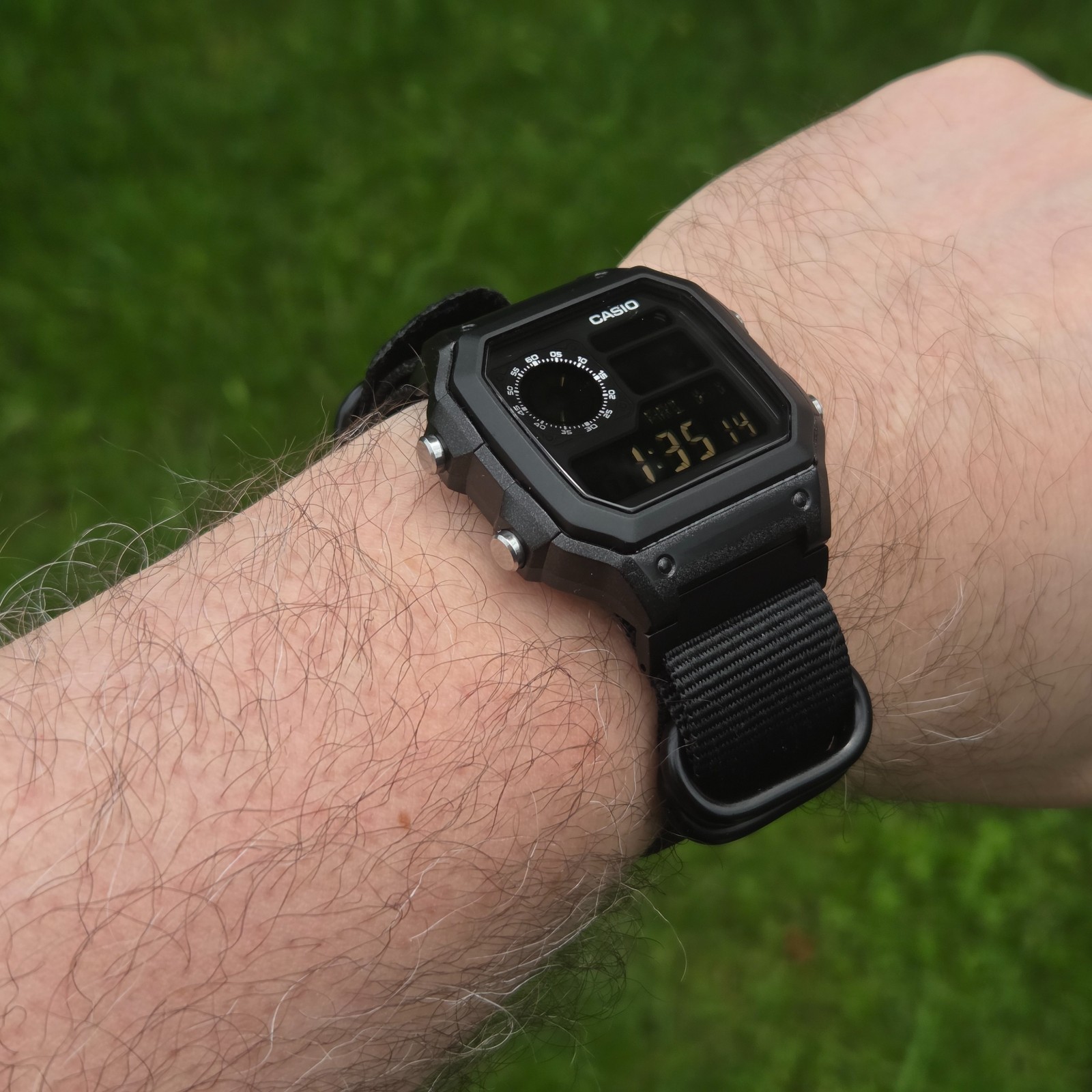 CASIO AE-1200WHD. Royale World Time Watch Mod. Blackout Negative. Hydromod.