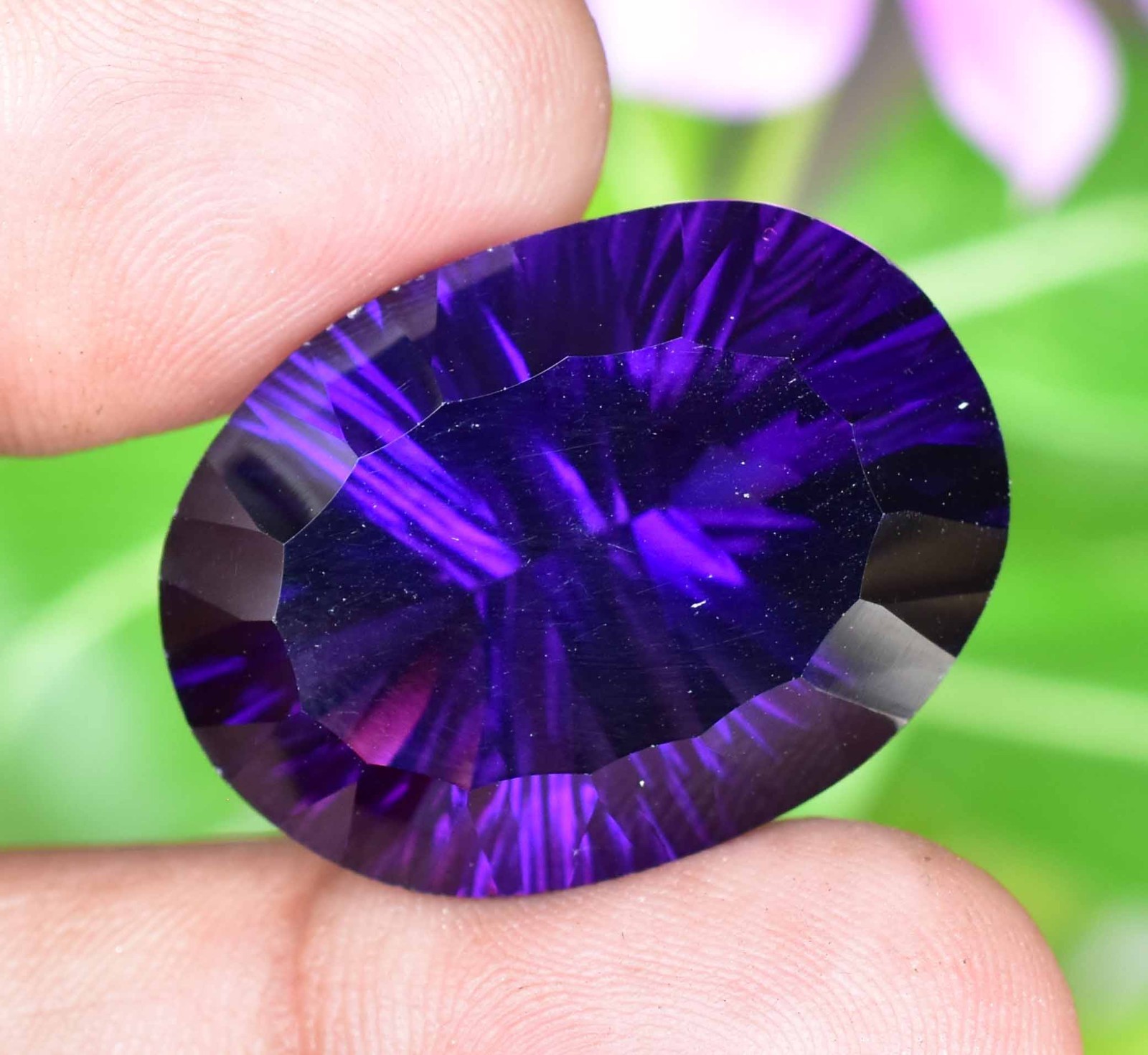 Untreated Natural Purple African Amethyst 41.95 CT Certified Oval Loose Gemstone