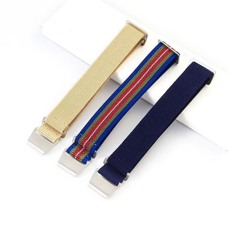 60s French Troops Parachute Bag Elastic Watch Strap 18 20mm 22mm Nylon Watchband