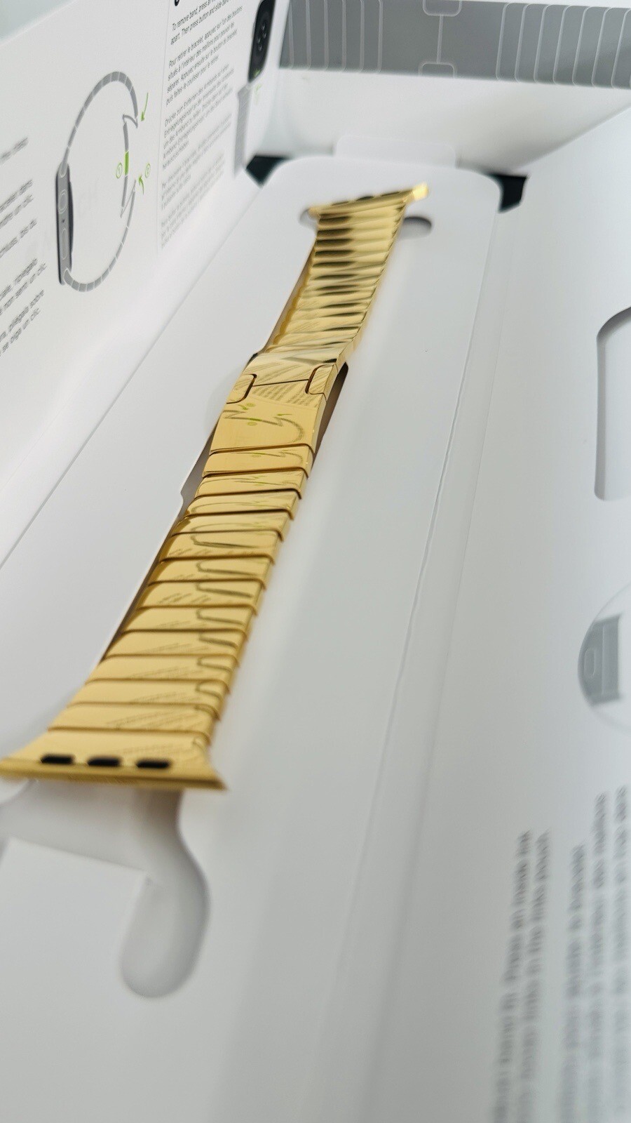 Original Custom 24K Gold Plated 4445 49 Apple Polished Link Band For Apple Watch