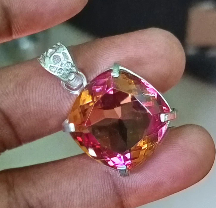 Natural Alexandrite Color Change Loose Gemstone 65 Ct 925 Solid Silver Pendant