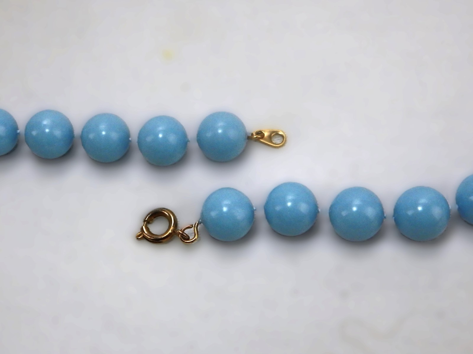 Vintage Costume Jewelry, 24″ Light Blue/Periwinkle Fixed Bead Necklace, JWL-737
