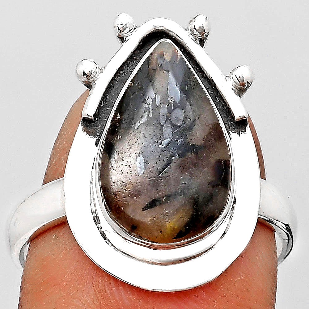 Natural Astrophyllite 925 Sterling Silver Ring s.9 Jewelry R-1513