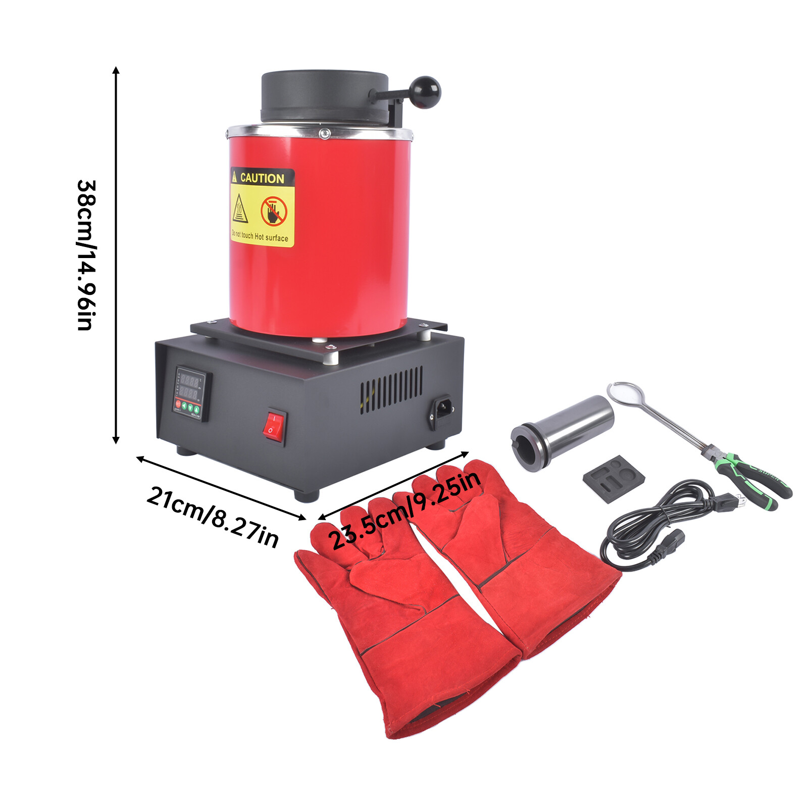 2KG Gold Melting Furnace 1150°C/2102°F Small High-Temperature Casting Furnaces