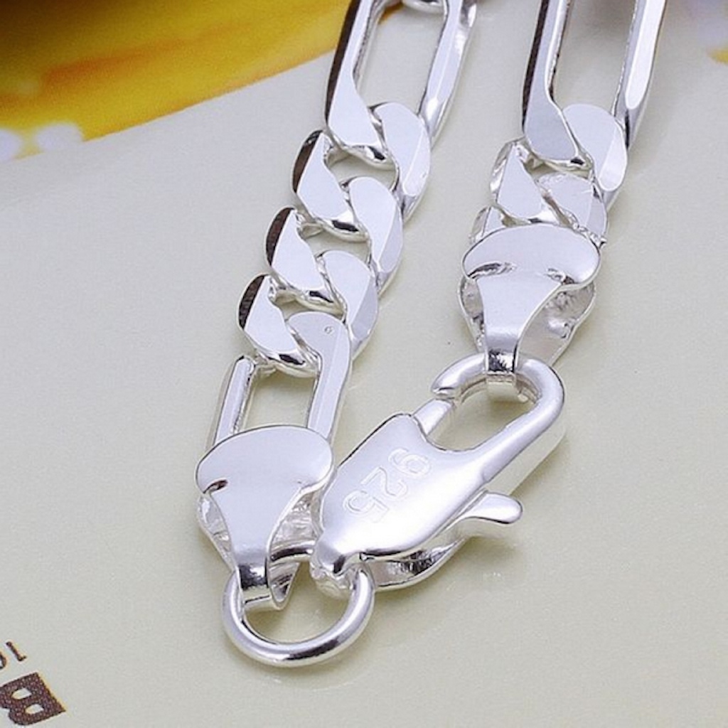 Women’s Sterling Silver Plated Bracelet Size 7.5 Inches 1.9MM Lobster L24