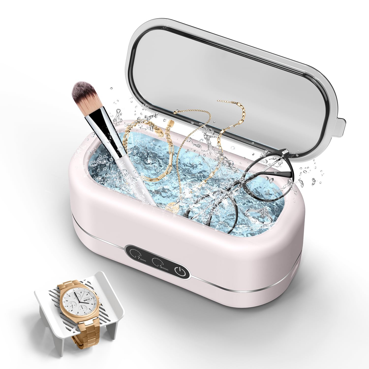 Jewelry Cleaner Ultrasonic Machine, Upgraded 48Khz Ultrasonic Cleaner with 304 S