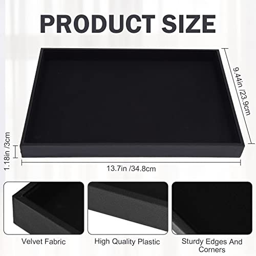 Velvet Jewelry Tray for Drawers Jewelrys Display Tray Stackable Jewelry 1 Black