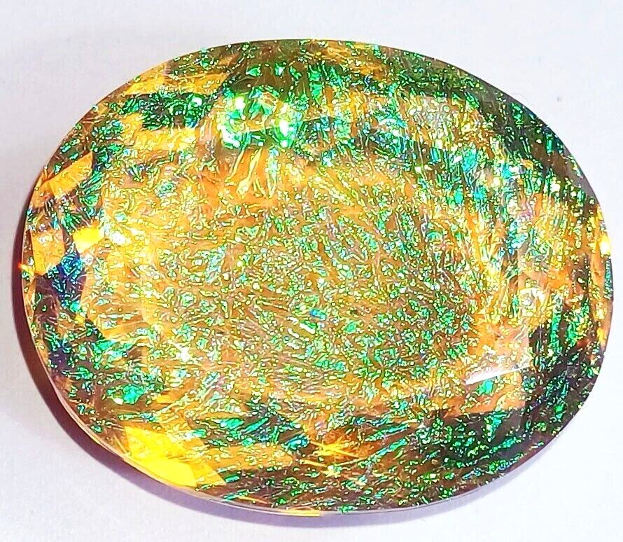 AAA+ Large Natural Monarch Fire Opal 89.65 Ct. Doublet Oval Cut Loose Gemstone