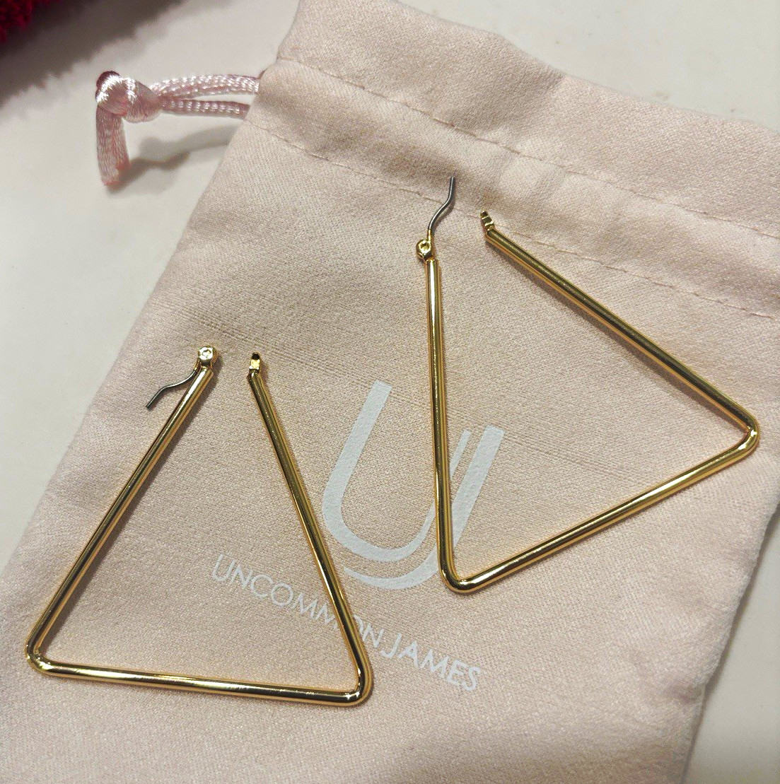 Uncommon James Gold Tone Triangle Dangle/Drop Earrings