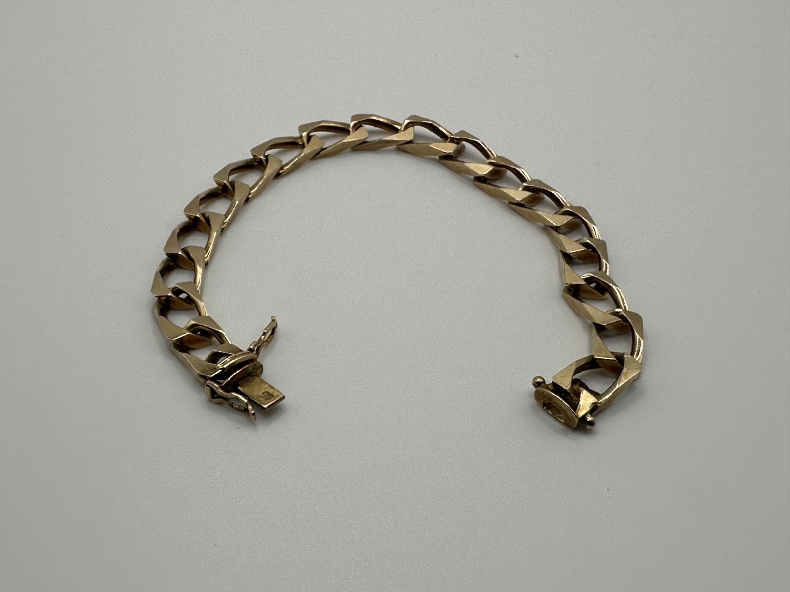 9ct 375 Yellow Gold Cuban Link Bracelet 12.66g 7.5 inches