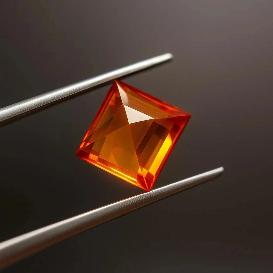 Natural Ceylon Orange Sapphire 10.01 Ct Princess Cut Certified Loose Gemstone