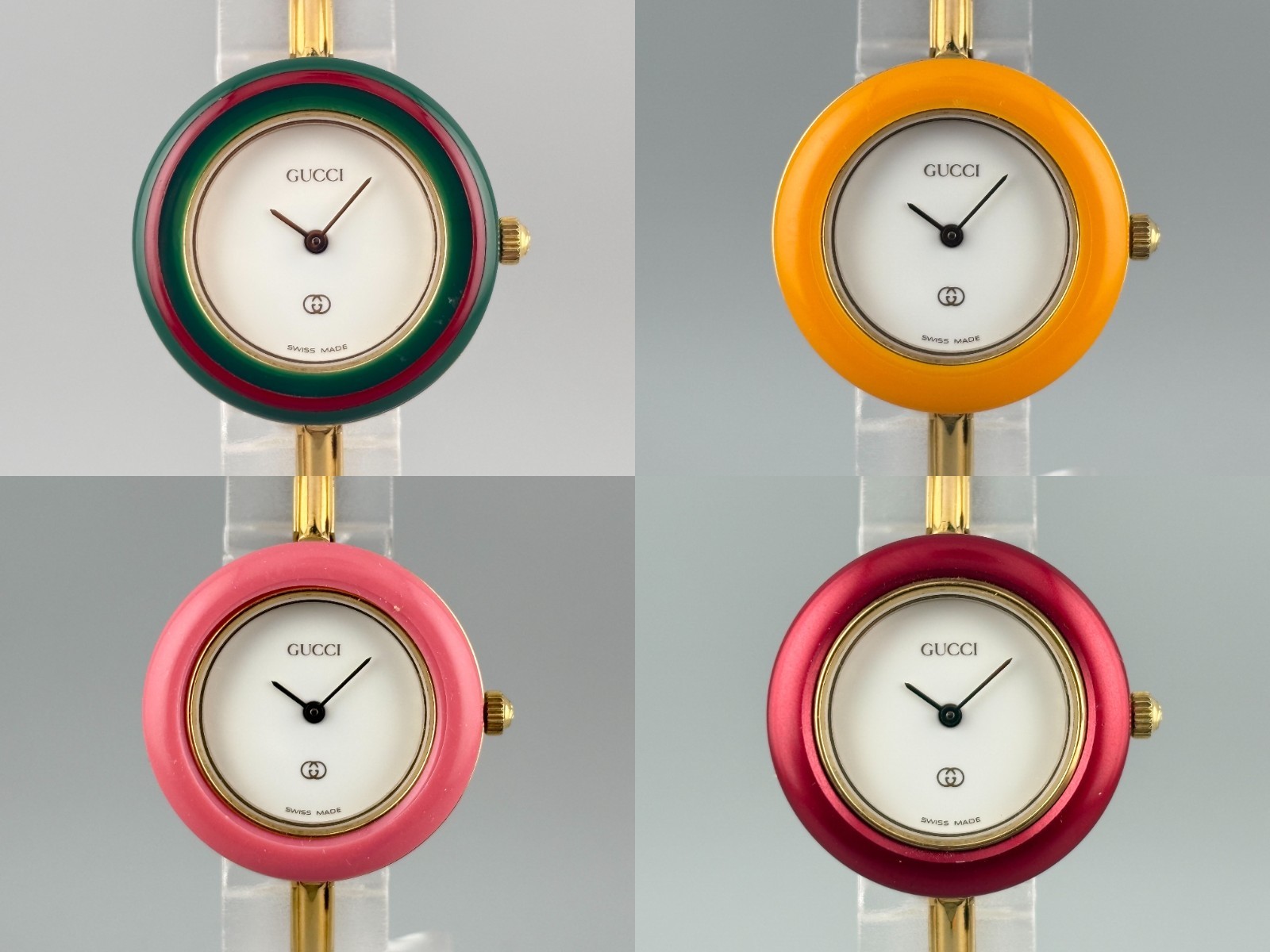 [S Size Very Good+5] Gucci Change Bezel 11/12.2 Women Watch Gold White 12 Colors