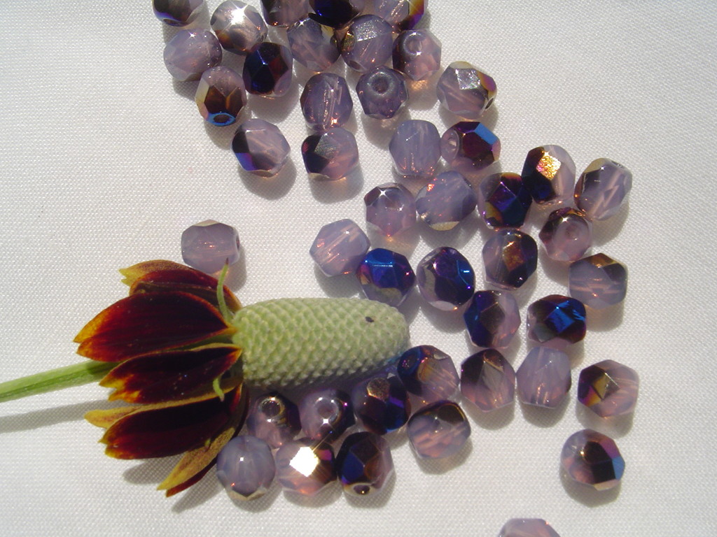 Fire Polish Bead WR7-5mm Lt Opal Pink Azuro A/B Crafts Jewelry Making/ 50pc