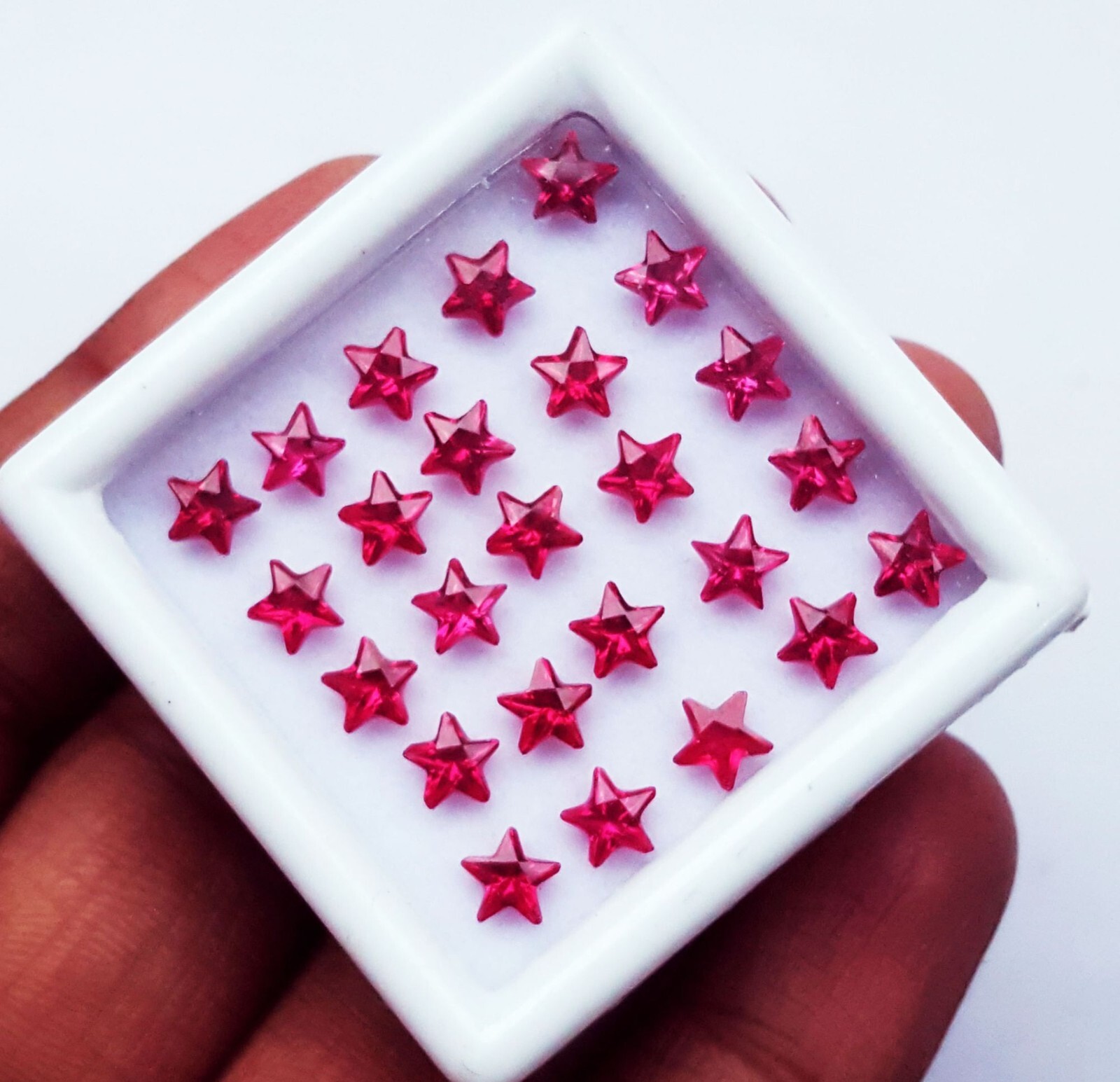 7 MM 5 Pcs Natural Red Ruby Star Cut Certified Loose Gemstone Lot