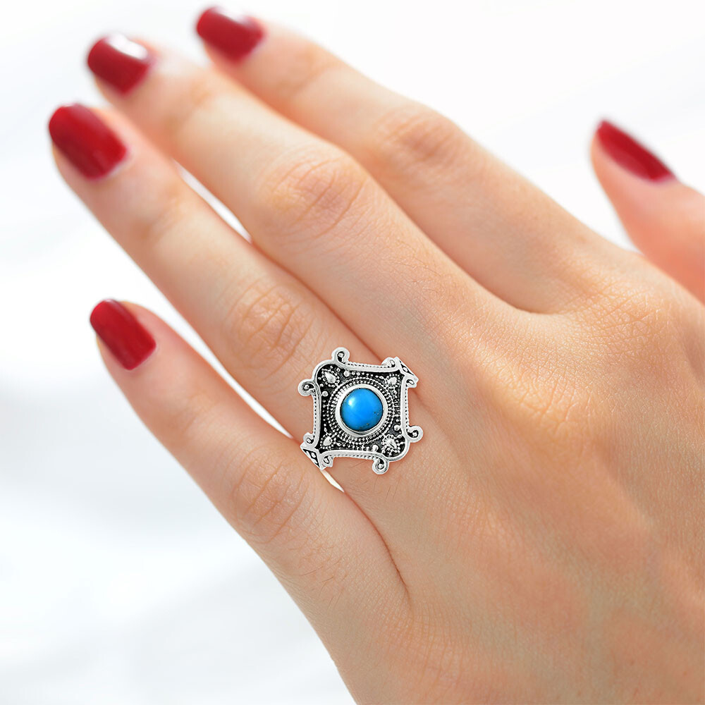 Ethnic Gemstone Silver Ring | Artisan 925 Sterling Handmade Jewelry AGR1027
