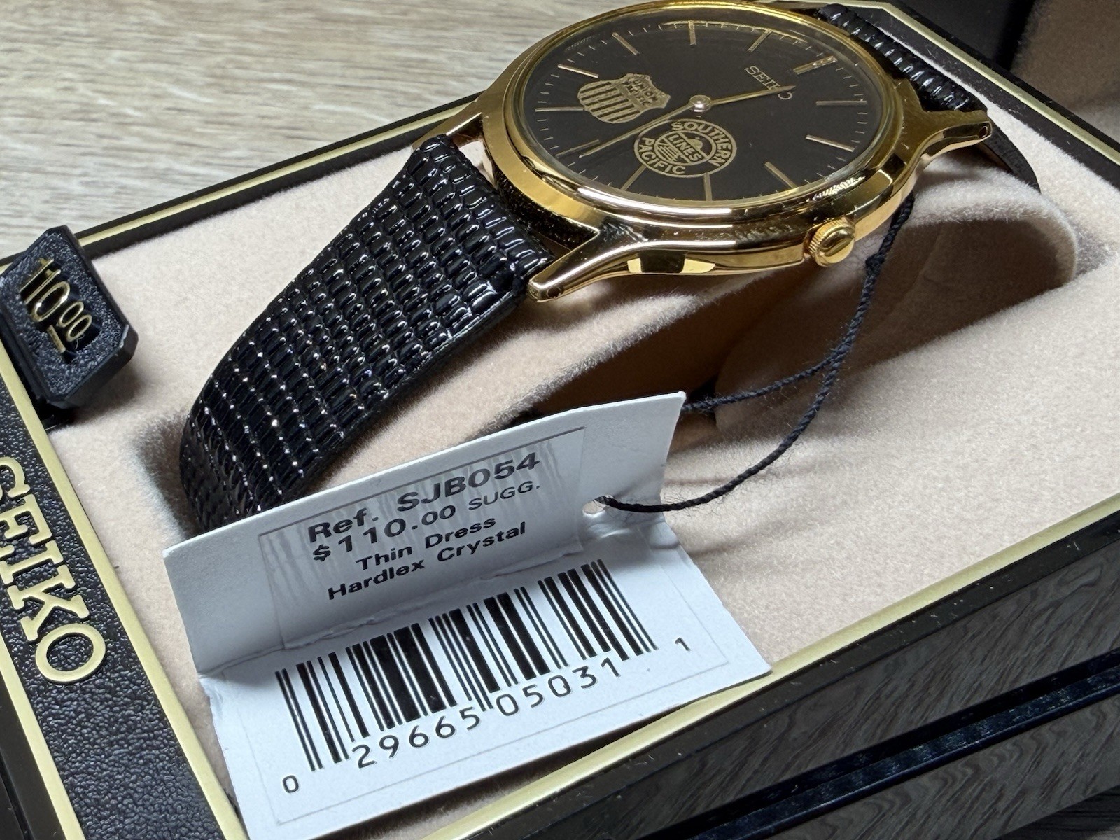 Seiko Union Pacific Railroad Southern Pacific Lines Calf Band Watch New In Box