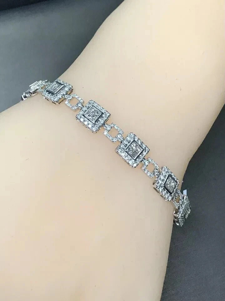 6Ct Lab-Created Diamond Women’s Gift Tennis Bracelet 14K White Gold Plated