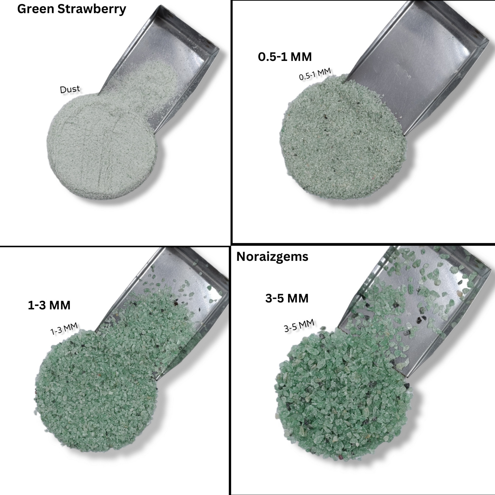 Crushed Green Strawberry Quartz Coarse Inlay Woodworking, Stone Healing Powder