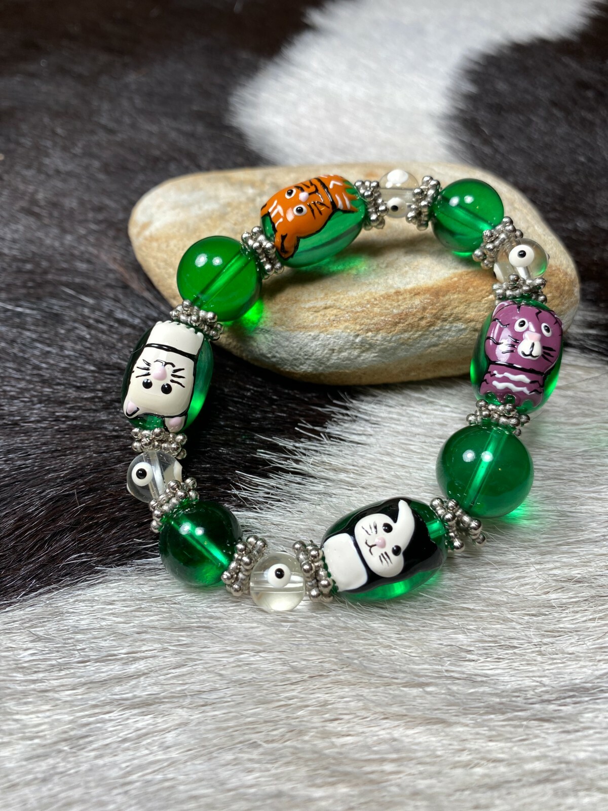Cat Bracelets Jewelry Wholesale Bracelet Lot of 6 Beaded Stretch Bracelets