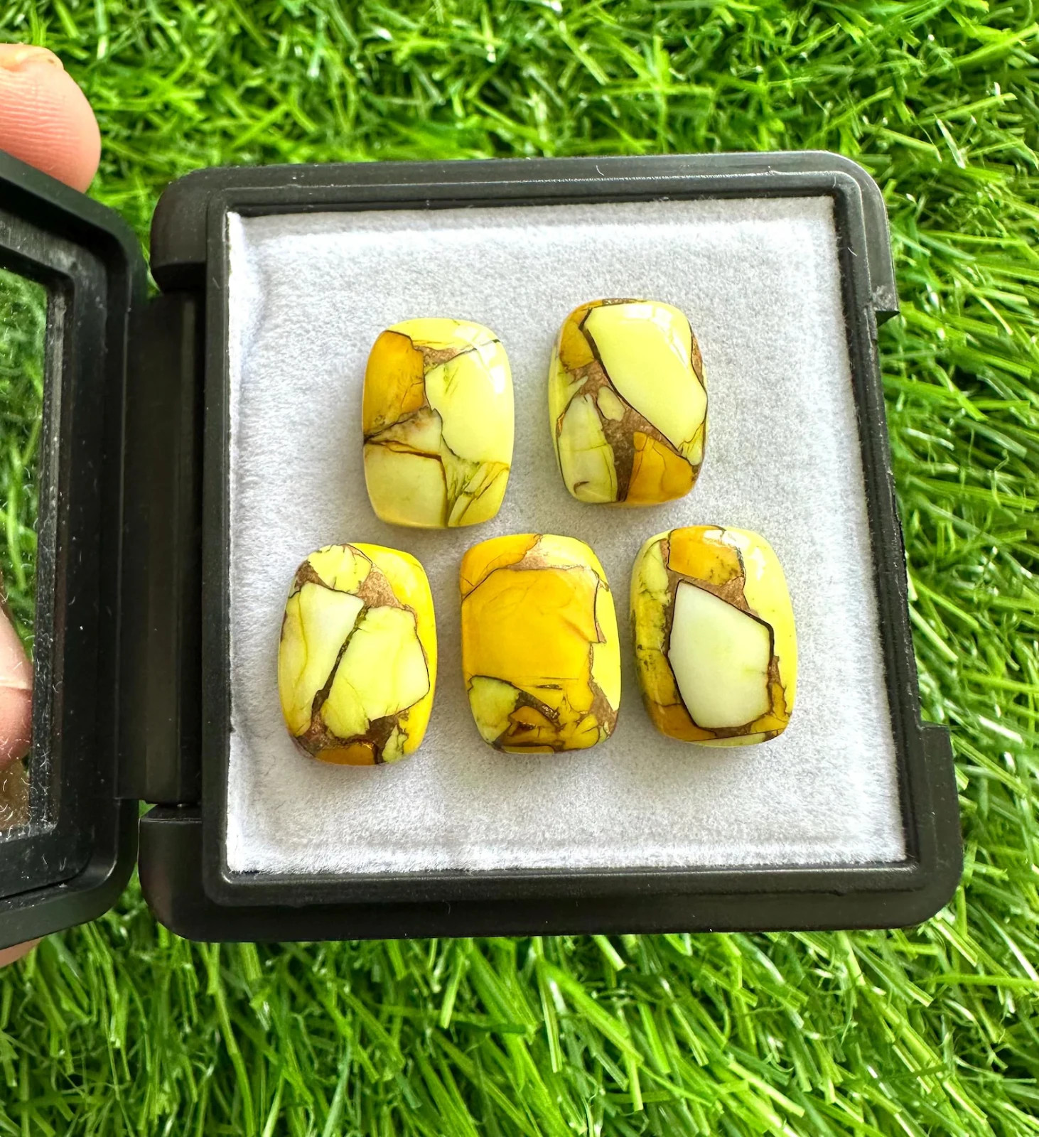 Natural Yellow Honey Copper Turquoise 10x14MM Cushion Cabochons 10Pcs Lot