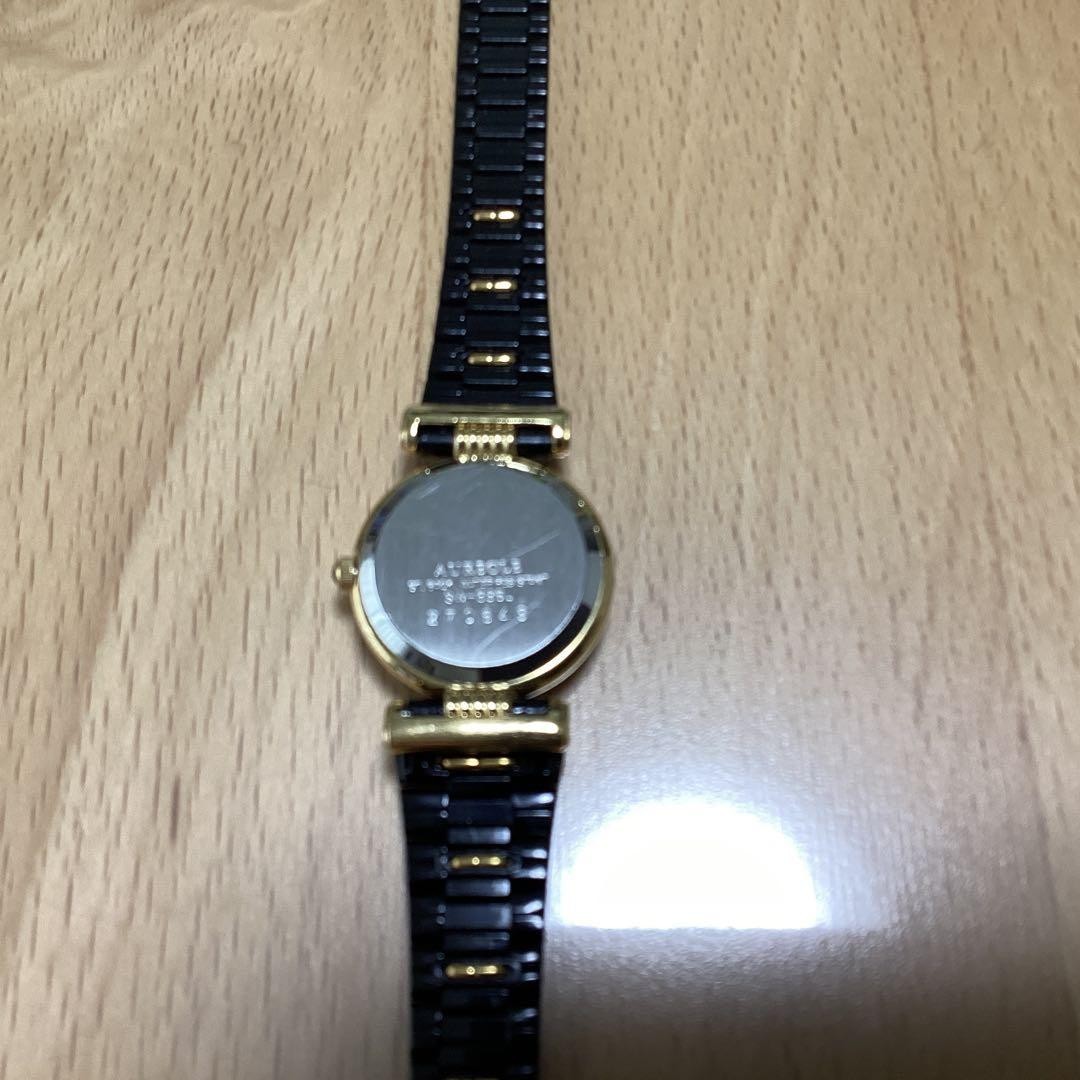 Aureole Quartz Black Dial Women Wristwatch