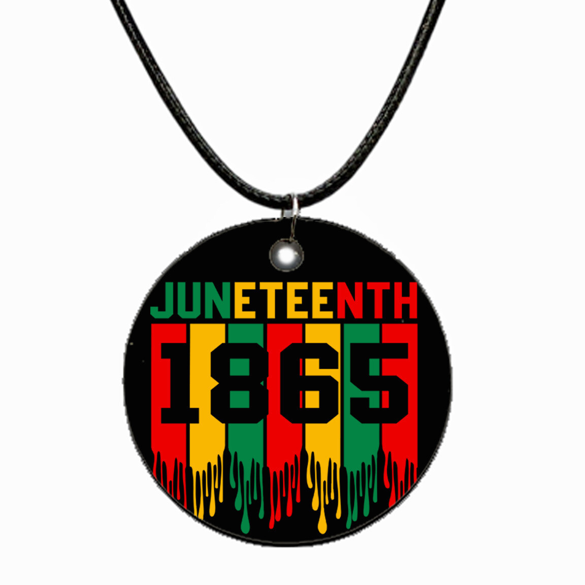 Juneteenth Necklace 24″ Black Cord Necklace Black History Celebration 1865