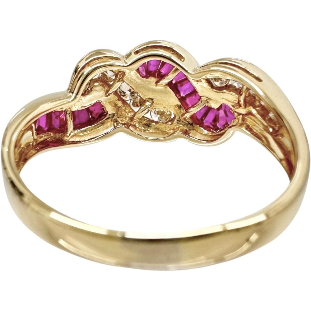 US 7.8 Ruby 0.65ct diamond 0.27ct Ring K18 Gold 4.3g Women