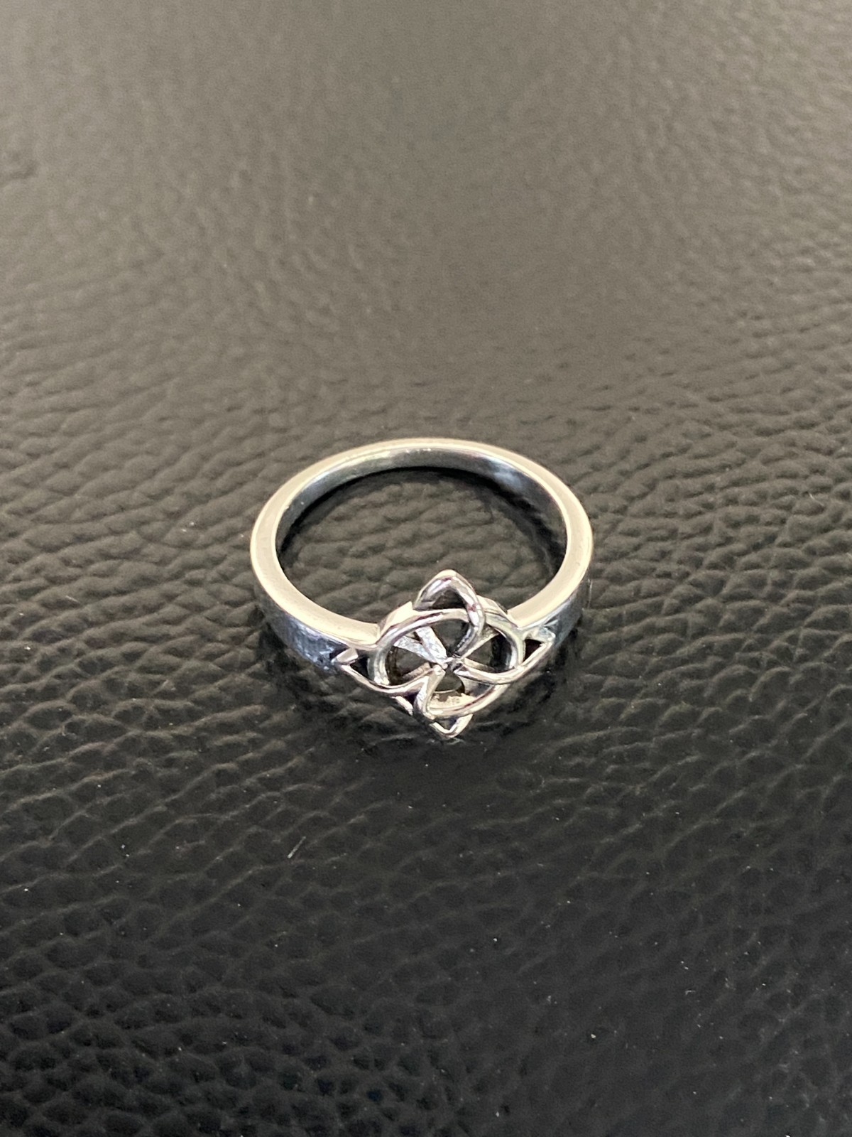 925 Sterling Silver Celtic Knot Ring Quaternary Knot Trinity Flower Band 5-15US